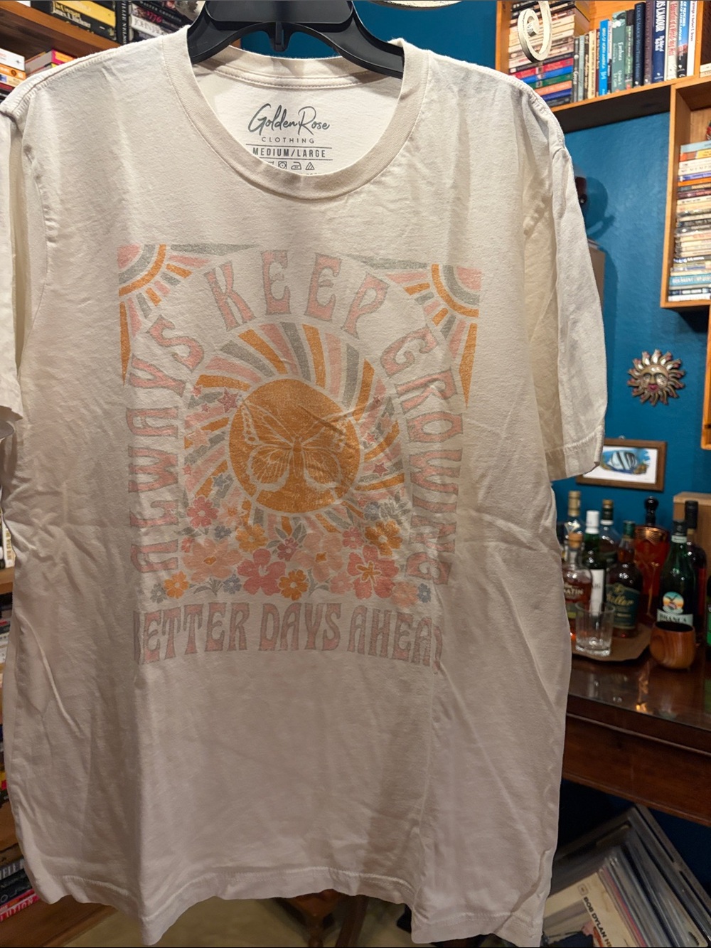 Golden Rose Cream Short-Sleeve Graphic Tee - Better Days Design